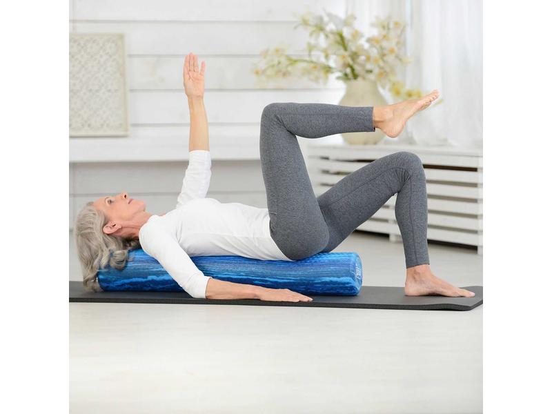 SISSEL Pilates Roller Pro Soft 15 x 90 cm Blau-marmoriert