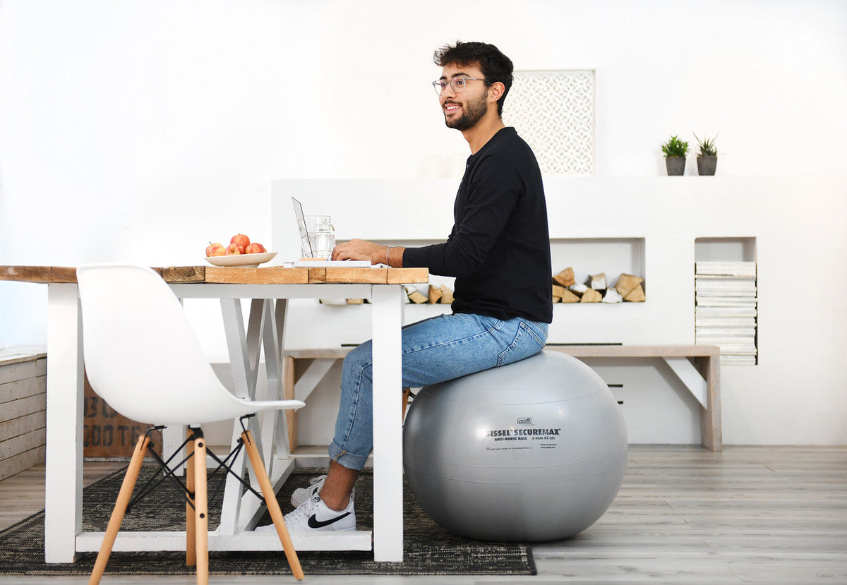 SISSEL Securemax Ball grau, Gymnastikball für aktives Sitzen und Rückengesundheit im Büro
